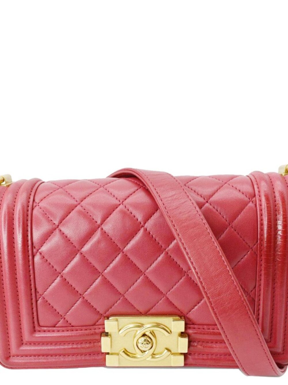 CHANEL  Le Boy Small Lambskin Leather Shoulder Bag